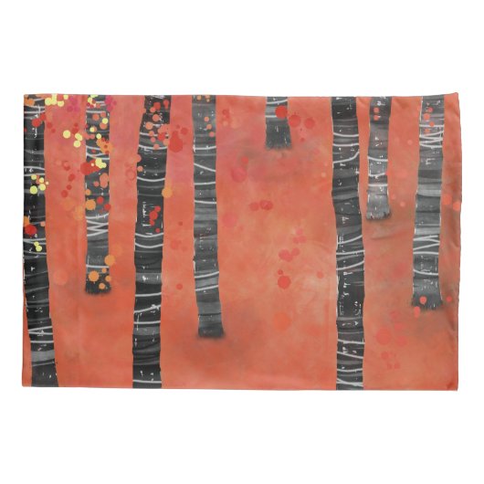 Aspen Birch Tree Landschaft Kissenbezug (Rückseite-Links)