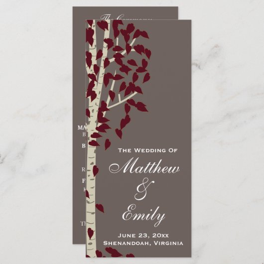 Aspen Birch Trees Wedding Program Programm (Vorne/Hinten)