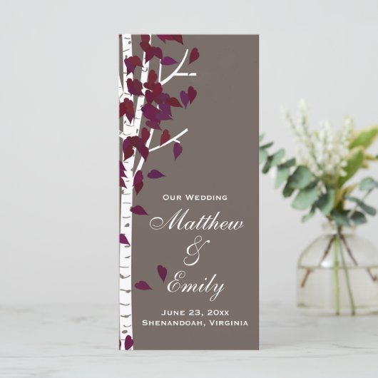 Aspen Birch Trees Wedding Program Programm (Stehend Vorderseite)