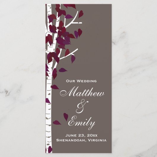 Aspen Birch Trees Wedding Program Programm (Vorderseite)