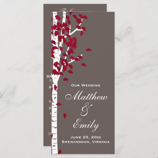 Aspen Birch Trees Wedding Program Programm (Vorne/Hinten)