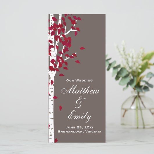 Aspen Birch Trees Wedding Program Programm (Stehend Vorderseite)