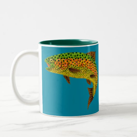 Aspen-Blatt-Regenbogenforelle 1 Zweifarbige Tasse (Links)