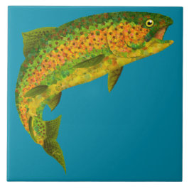 Aspen-Blatt-Regenbogenforelle 4 Fliese