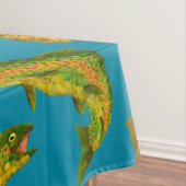 Aspen-Blatt-Regenbogenforelle-nahtloses Muster Tischdecke (Beispiel)