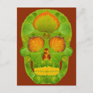 Aspen-Blatt-Schädel 10 Postkarte