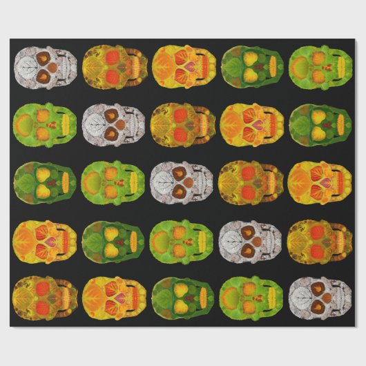 Aspen-Blatt-Schädel Geschenkpapier (Flach)