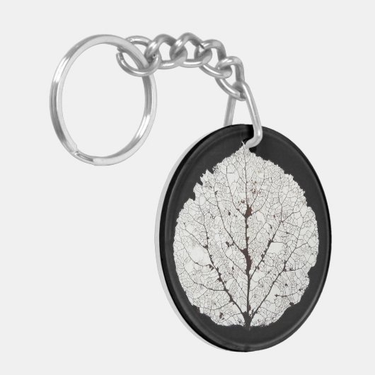 Aspen-Blatt-Skelett 1 Schlüsselanhänger (Vorderseite links)