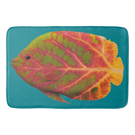 Aspen-Blatt-tropische Fische 1 Badematte (Vorderseite)