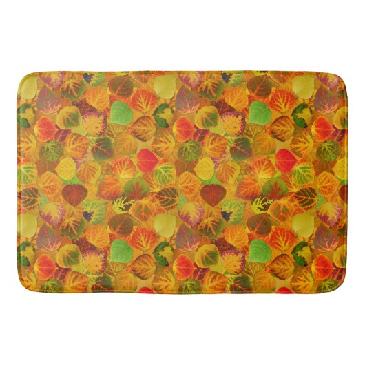 Aspen Blätter Collage Solid Medley 1 Badematte (Vorderseite)