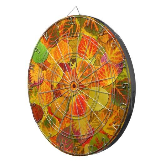 Aspen Blätter Collage Solid Medley 1 Dartscheibe (Vorderseite rechts)