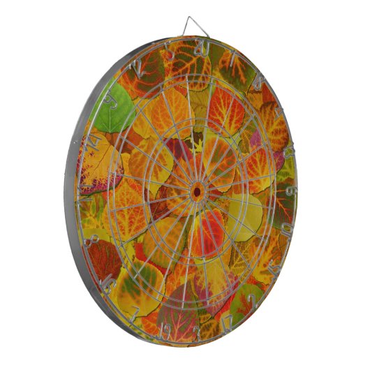 Aspen Blätter Collage Solid Medley 1 Dartscheibe (Vorderseite Links)