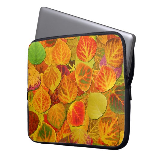 Aspen Blätter Collage Solid Medley 1 Laptopschutzhülle (Vorderseite Links)