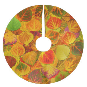 Aspen Blätter Collage Solid Medley 1 Polyester Weihnachtsbaumdecke