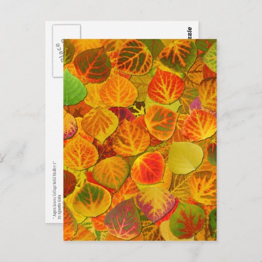 Aspen Blätter Collage Solid Medley 1 Postkarte (Vorne/Hinten)