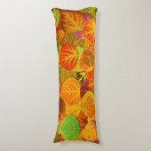 Aspen Blätter Collage Solid Medley 1 Seitenschläferkissen (Vorderseite Vertikal)