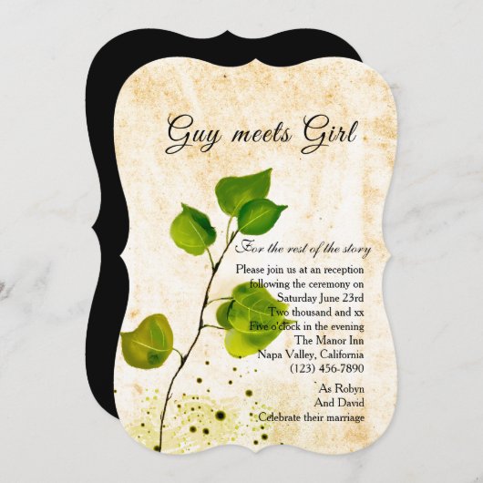 Aspen Blätter Lässige Empfang Einladung (Vorne/Hinten)