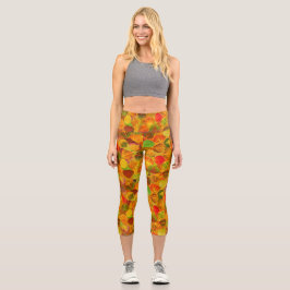Aspen-Blätter sammeln festes Medley nahtlos 1 Capri Leggings