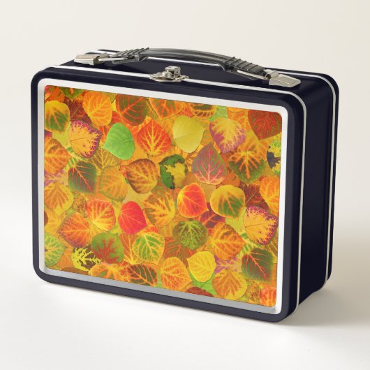 Aspen-Blätter sammeln festes Medley nahtlos 1 Metall Brotdose (Vorderseite)