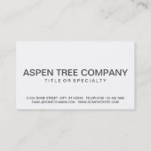 Aspen-Blätter Visitenkarte (Rückseite)