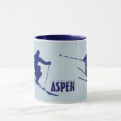 Aspen Blue Skier Tasse (Zentrum)