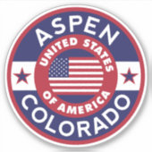 ASPEN, Colorado Aufkleber (Vorderseite)