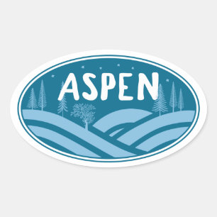 Aspen Colorado Außenbereich Ovaler Aufkleber