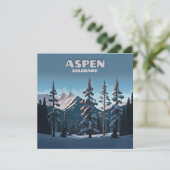 Aspen Colorado Bäume Schnee Berge Retro (Stehend Vorderseite)
