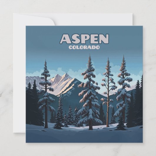 Aspen Colorado Bäume Schnee Berge Retro (Vorderseite)