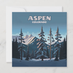 Aspen Colorado Bäume Schnee Berge Retro