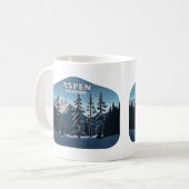 Aspen Colorado Bäume Schnee Berge Retro Kaffeetasse (Vorderseite Links)