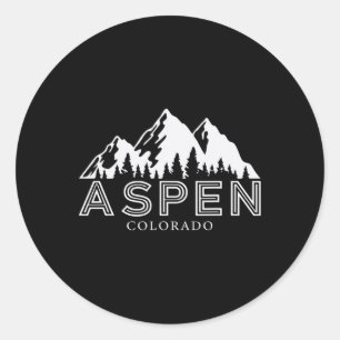 Aspen Colorado Berg Skifahren Ausflug W Runder Aufkleber