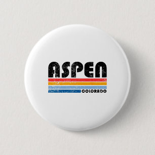 Aspen Colorado Bergsee-Zauber Vintages Aspen Sk Button