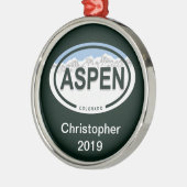 Aspen Colorado Besichtigung der Alpen Silbernes Ornament (Links)