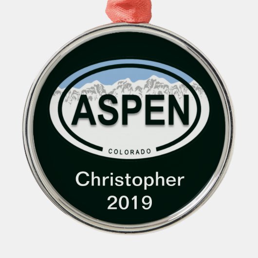 Aspen Colorado Besichtigung der Alpen Silbernes Ornament (Vorne)