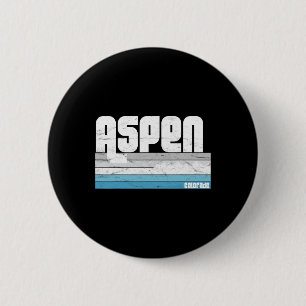 Aspen Colorado Co Berg Retro Vintage Skifahren Hi Button