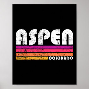 Aspen Colorado Co Bergskifahren Vintage 80er Aspe Poster