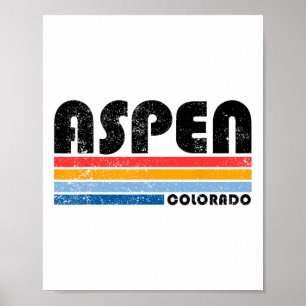 Aspen Colorado Co Bergskifahren Vintage Aspen Sk Poster