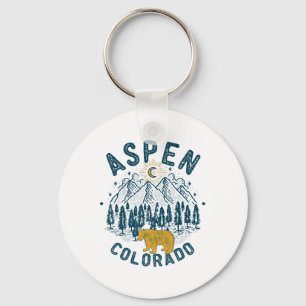 Aspen Colorado Co Bergskifahren Vintage Aspen Sk Schlüsselanhänger