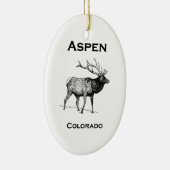 Aspen Colorado Elk Keramik Ornament (Rechts)