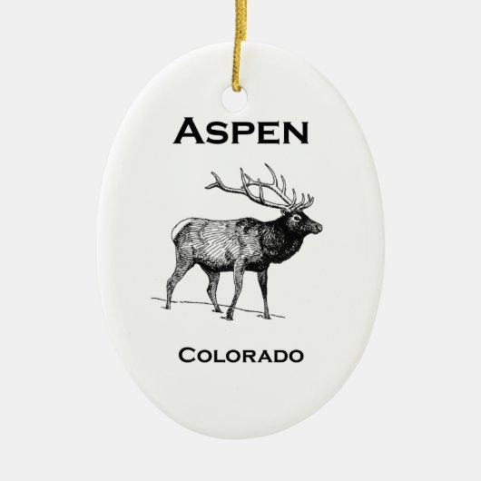 Aspen Colorado Elk Keramik Ornament (Vorne)