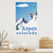 Aspen, Colorado, Felsberg, Skiposter Poster (Küche)