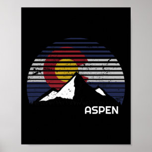 Aspen Colorado Flagge - Co Bluebird Day Mountain Poster