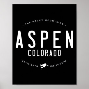 Aspen Colorado Grafik beängstigend Vintager Snowbo Poster
