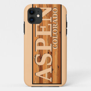 Aspen Colorado Holzschild iPhone 11 Hülle