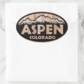 Aspen Colorado Holzschild ovale Aufkleber (Tasche)