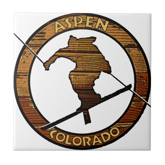 Aspen Colorado Holzskilometer Fliese (Vorderseite)