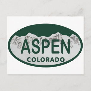 Aspen Colorado Nummernschild Postkarte
