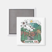 Aspen Colorado Reise Magnet (Vorderseite/Rückseite)