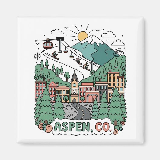 Aspen Colorado Reise Magnet (Vorne)